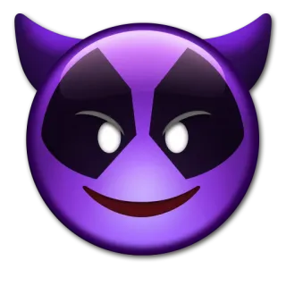 😈 emoji, devil, purple, evil, smile, demon telegram sticker