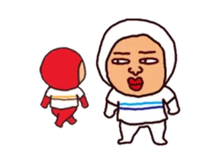 😐 kreskówka, postać, czerwony, biały, ilustracja, naklejka telegram sticker