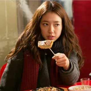 🍖 woman, food, eating, person, indoors whatsapp sticker