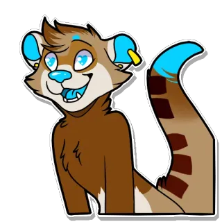😍 Furry, Cartoon, Animal, Personnage, Loutre, Sticker whatsapp sticker