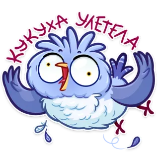 🤪 КУКУХА УЛЕТЕЛА owl, bird, cartoon, sticker telegram sticker