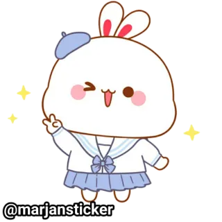 ❤️ @marjansticker кролик, зайчик, милый, каваий, наклейка, мультфильм, аниме telegram sticker