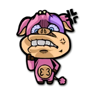 💢 돼지, 만화, 동물, 캐릭터, 그림 telegram sticker