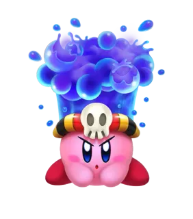 💦 Kirby kirby, czaszka, zły, gra wideo, nintendo telegram sticker