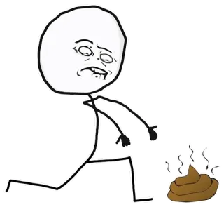 💩 poop, meme, stick figure, running, funny whatsapp sticker