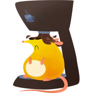 ☕️ 可爱, 动物, 老鼠, 卡通, 卡哇伊 telegram sticker