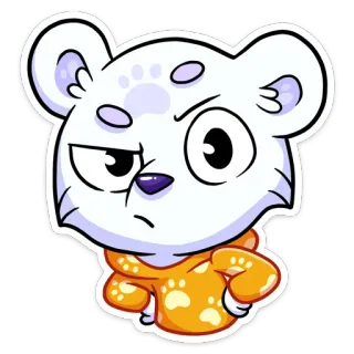 🤨 naklejka, kreskówka, miś, słodki, zwierzę, postać telegram sticker