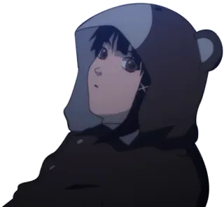 😕 Anime, Personagem, Moletom com capuz, Fofo, Moletom com capuz de urso, Desenho animado whatsapp sticker