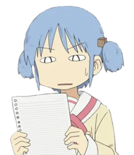 📝 Nayu Sugisaki Nichijou Anime, Nichijou, Nayu, Sugisaki, Personaggio telegram sticker