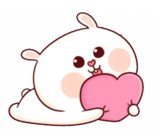 ❤️ кролик, милый, сердце, любовь, животное, наклейка telegram sticker