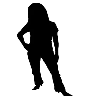 😩 silueta, mujer, femenina, figura, pose telegram sticker