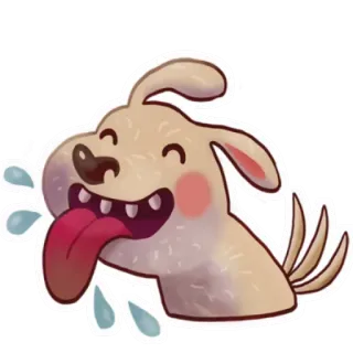 😛 perro, animal, mascota, dibujo animado, feliz, lindo whatsapp sticker