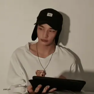 🪡 사람, 남자, 모자, 인물 사진, 실내, 캐주얼 telegram sticker