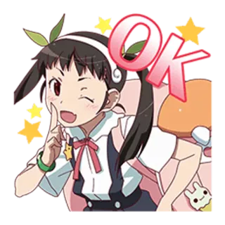 😉 OK Anime, Ok, Occhiolino, Carino telegram sticker
