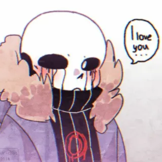 ❄️ Killer Sans I love you squelette, coeur, monstre, mignon, amour, fanart telegram sticker