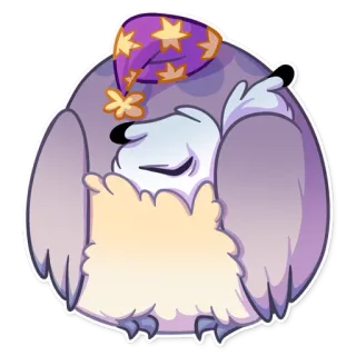 😴 burung hantu, tidur, imut, binatang, kartun telegram sticker