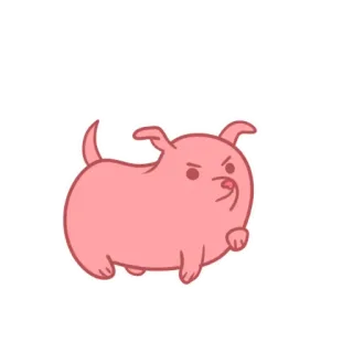 😡 狗, 卡通, 动物, 粉色, 可爱 telegram sticker