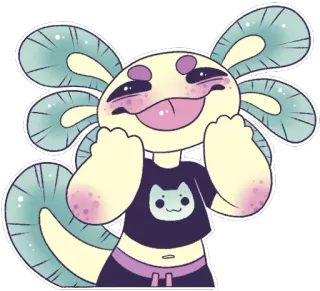 😋 ajolote, lindo, animal, pegatina, anfibio, mascota telegram sticker