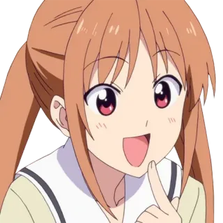 👩 Anime, Garota, Fofa, Sorriso, Desenho animado telegram sticker