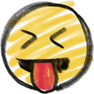 😝 Emoji, Linguaccia, Faccia, Giallo, Adesivo, Espressione telegram sticker