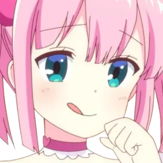 😉 Anime, Mädchen, pinke Haare, süß telegram sticker