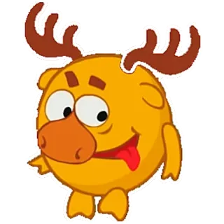😜 Kreskówka, Zwierzę, Łoś, Słodki, Naklejka telegram sticker