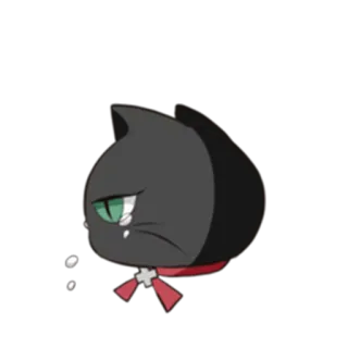 😢 buồn, khóc, nước mắt, hoạt hình, cảm xúc, đen, kawaii telegram sticker