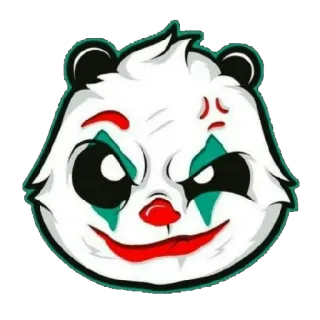😈 Panda, Clown, Cartoon, Sticker, Boos, Illustratie telegram sticker