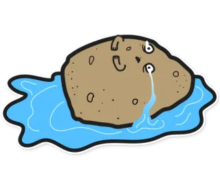 😭 potato, crying, sad, cartoon, food, vegetable, meme telegram sticker