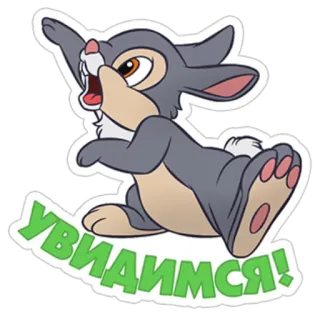 👋 УВИДИМСЯ! สัตว์, กระต่าย, การ์ตูน, น่ารัก telegram sticker