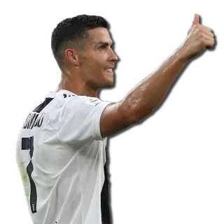 👍 Cristiano Ronaldo voetbal, speler, duim omhoog, atleet, amerikaans voetbal, ronaldo telegram sticker