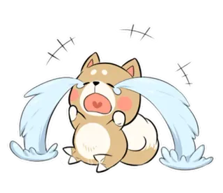 😭 собака, плачущий, грустный, каваи, наклейка, щенок, мультфильм telegram sticker