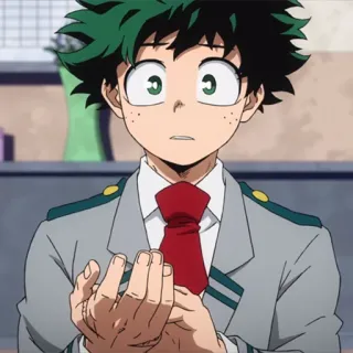 🥦 Izuku Midoriya My Hero Academia Izuku Midoriya, anime, My Hero Academia, hero, student, green hair telegram sticker
