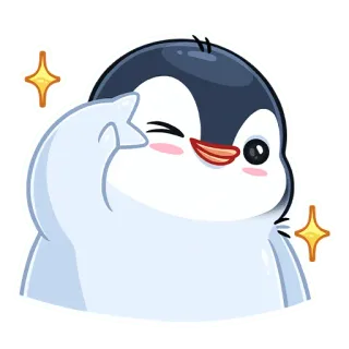 ✌️ pinguin, süß, tier, glitzer, vogel, illustration, kawaii telegram sticker