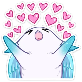 💕 lindo, amor, corazones, alas, cariño telegram sticker