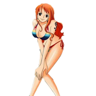 😘 Nami One Piece Anime, Mangá, Biquíni, Pirata whatsapp sticker