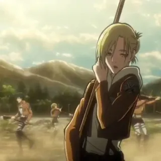🌟 Annie Attack on Titan アニメ, 進撃の巨人, アニ, 軍事, 暴力, 戦闘 telegram sticker