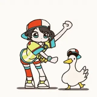 🦆 Dibujos animados, Anime, Chica, Pato, Sombrero whatsapp sticker
