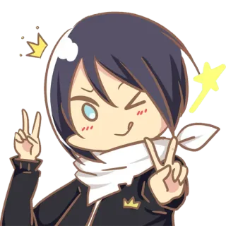😋 Anime, Nhân vật, Dễ thương, Kawaii, Dấu hiệu hòa bình telegram sticker