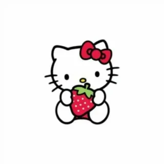 🍓 Hello Kitty Hello Kitty, Клубника, Мультфильм, Милый, Персонаж telegram sticker