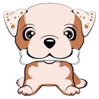 🍖 犬, 子犬, 漫画, ステッカー, 骨, 動物 telegram sticker