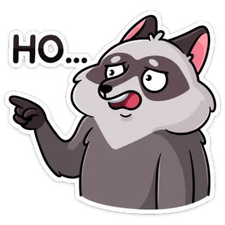 🤔 HO... rakun, menunjuk, kartun, stiker telegram sticker