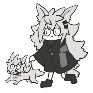 🚶‍♀️ cartoon, animal, dog, walking, chibi telegram sticker