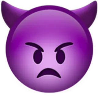 👿 이모지, 화난, 악마, 보라색, 뿔 telegram sticker
