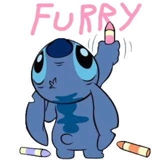 🐨 Stitch Lilo & Stitch Furry Stitch, Lilo & Stitch, cartoon, crayon, drawing, furry telegram sticker