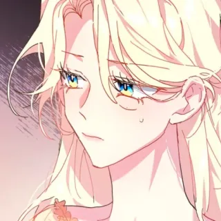 🪞 anime, woman, blonde, manga, character, sad telegram sticker