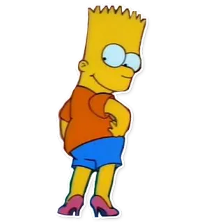 👠 Bart Simpson The Simpsons cartoon, Bart Simpson, The Simpsons, high heels, yellow, animated telegram sticker