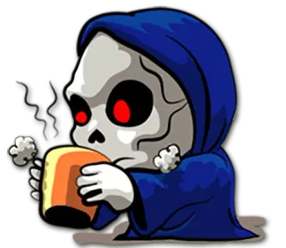 ☕ parca, esqueleto, muerte, taza telegram sticker