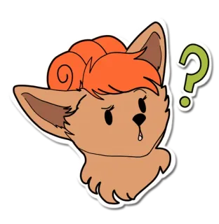 😕 Desenho animado, Ponto de interrogação, Confuso, Raposa, Animal telegram sticker