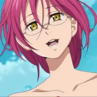 😆 Gowther Seven Deadly Sins Аниме, Манга, Гаутер, Семь смертных грехов, розовые волосы, очки, персонаж telegram sticker